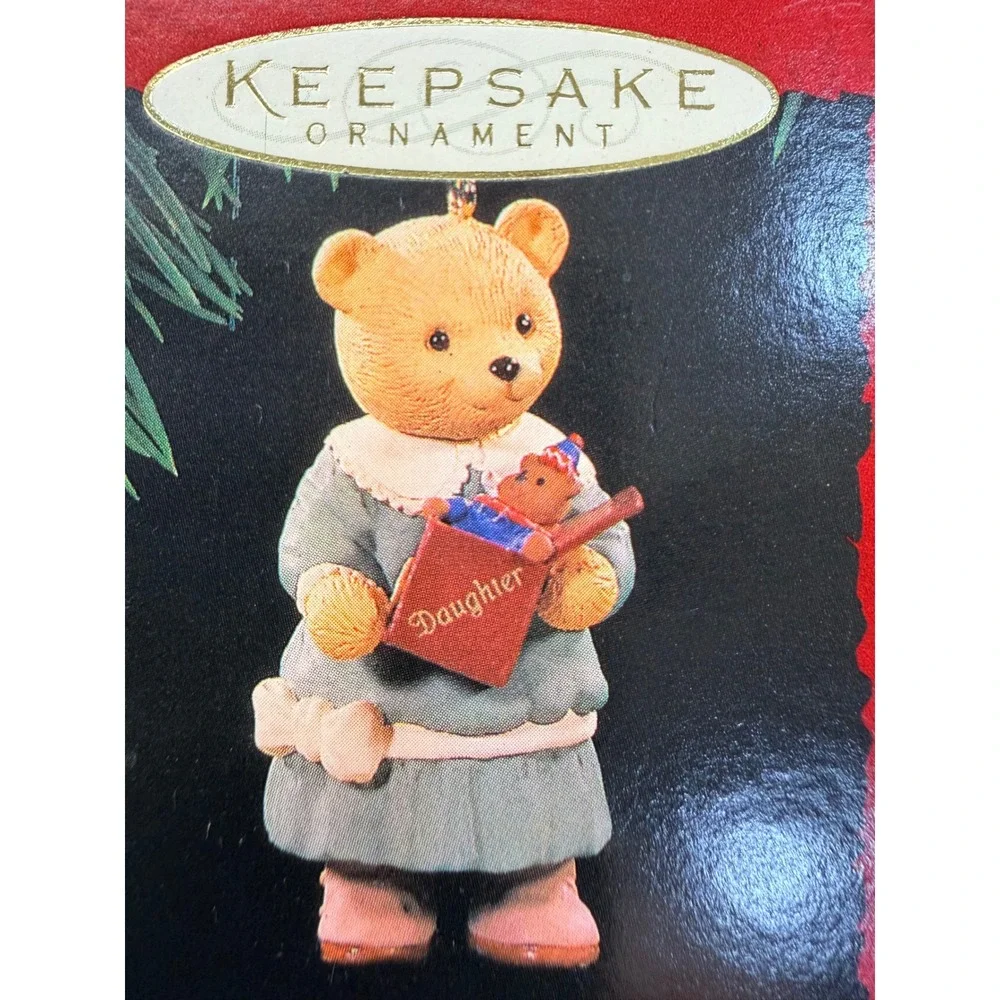 Hallmark Keepsake Ornament 1996 Daughter Teddy Bear Don Palmiter Handcrafted Vtg
